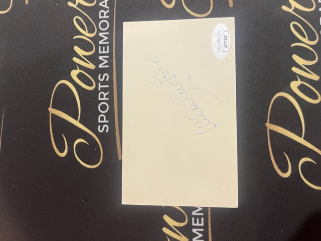 Whitey Ford Autographed 3x5 Signed Index Card JSA COA