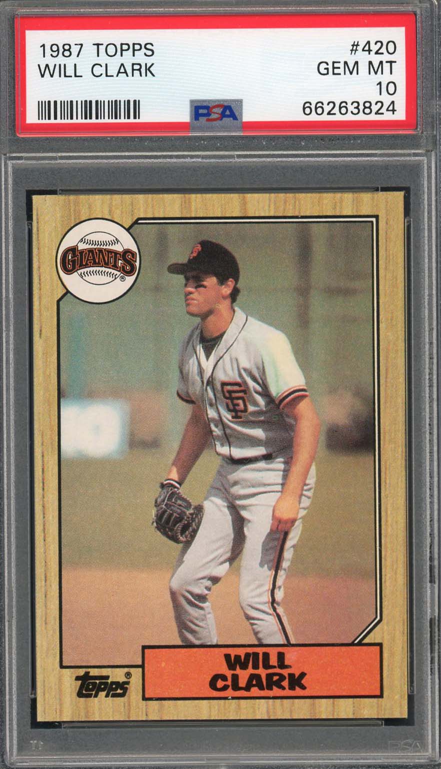 Will Clark 1987 Topps Baseball Rookie Card RC #420 Graded PSA 10