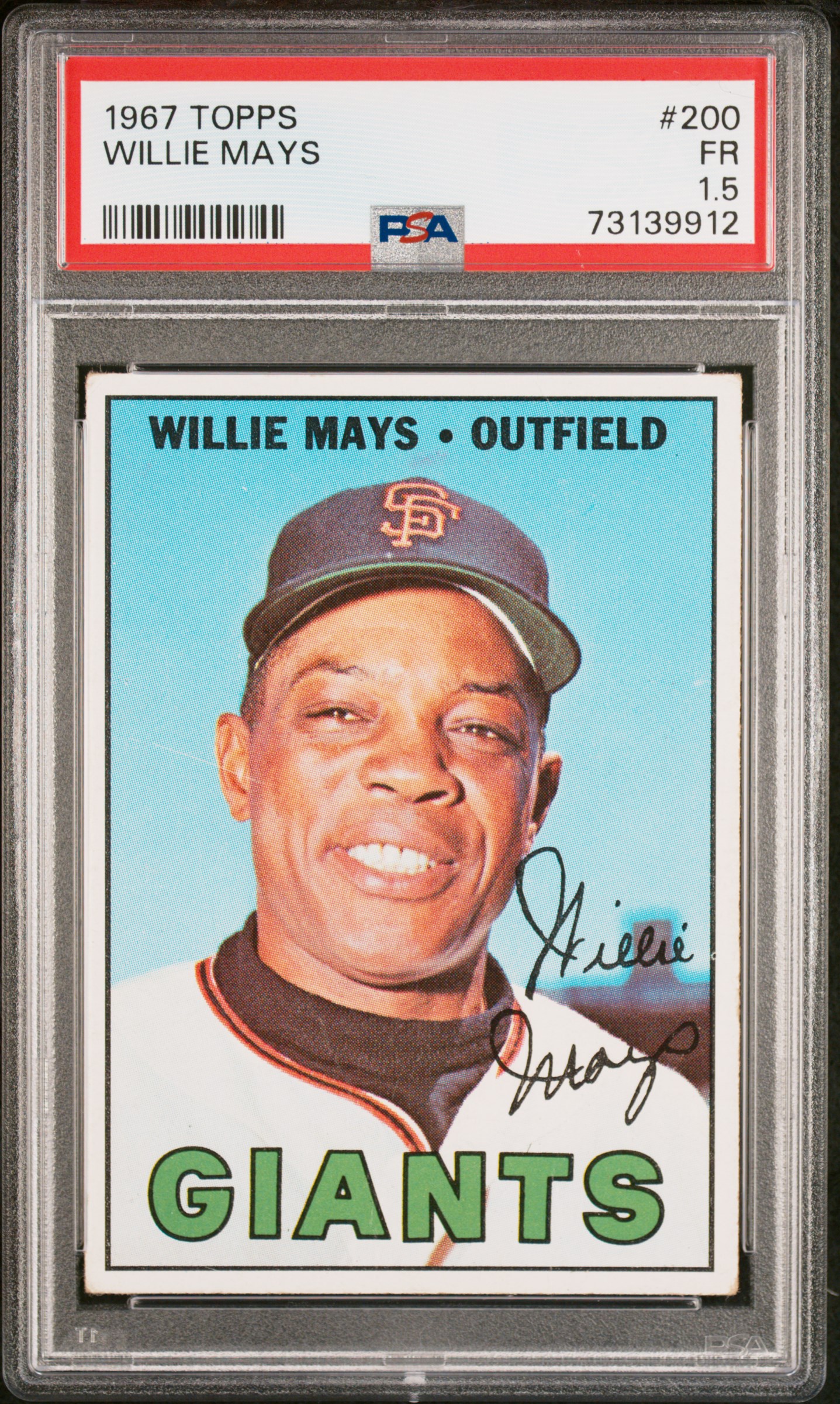 Willie Mays 1967 Topps Baseball Card #200 Graded PSA 1.5 73139912