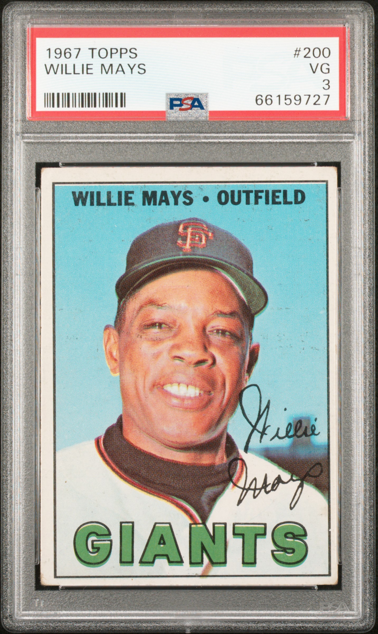 Willie Mays 1967 Topps Baseball Card #200 Graded PSA 3 66159727 Willie Mays 1967 Topps Baseball Card #200 Graded PSA 3 66159727