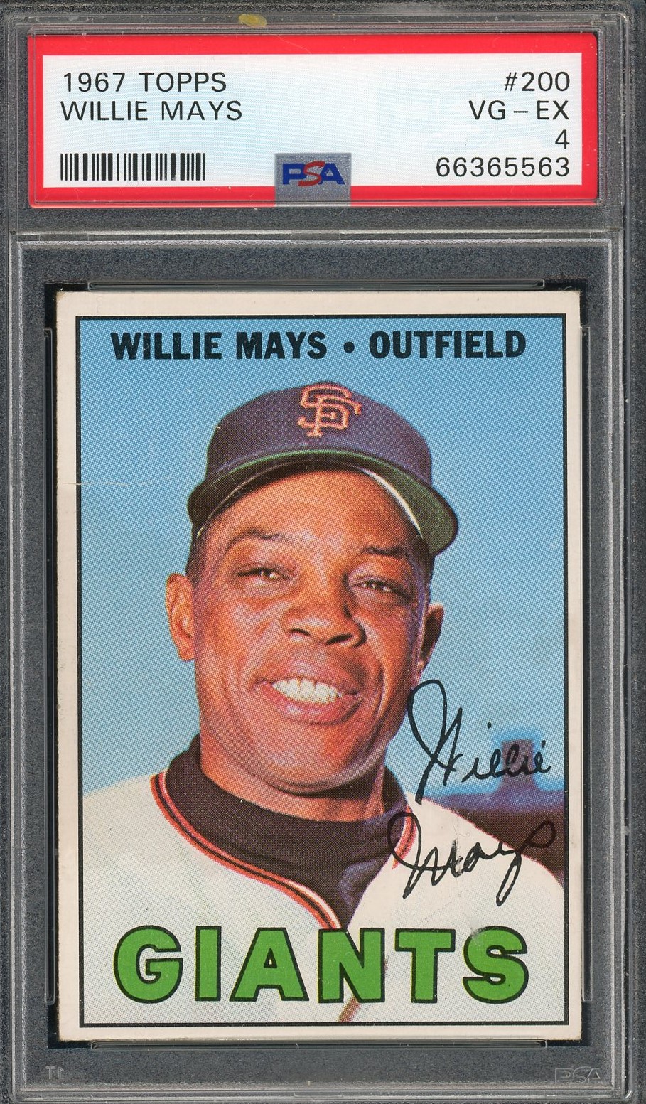 Willie Mays 1967 Topps Baseball Card #200 Graded PSA 4 66365563