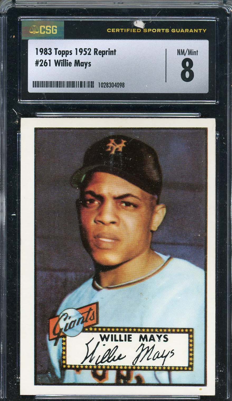 Willie Mays 1983 Topps 1952 Baseball Card #261 Graded CSG 8