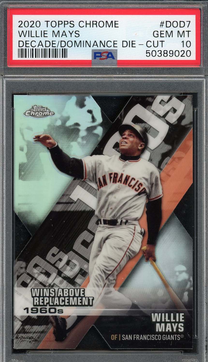 Willie Mays 2020 Topps Chrome Decade Dominance Die-cut Baseball Card #DOD7 Graded PSA 10 GEM MINT