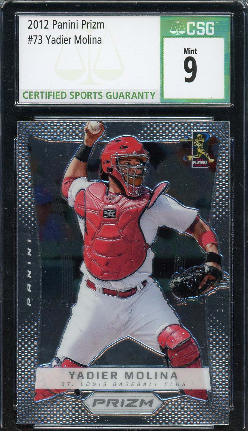 Yadier Molina 2012 Panini Prizm Baseball Card #73 Graded CSG 9
