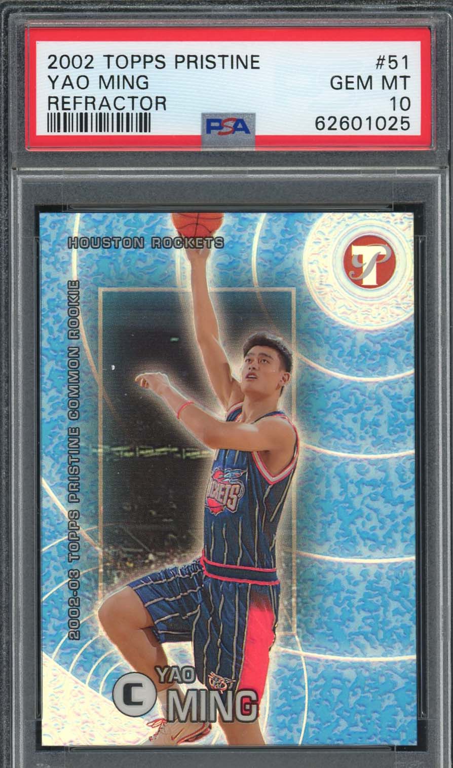 Yao Ming 2002 Topps Pristine Refractor Basketball Rookie Card #51 PSA 10 /1899