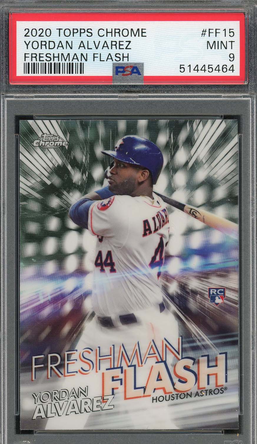 Yordan Alvarez 2020 Topps Chrome Freshman Flash Baseball Card #FF15 PSA 9 Yordan Alvarez 2020 Topps Chrome Freshman Flash Baseball Card #FF15 PSA 9