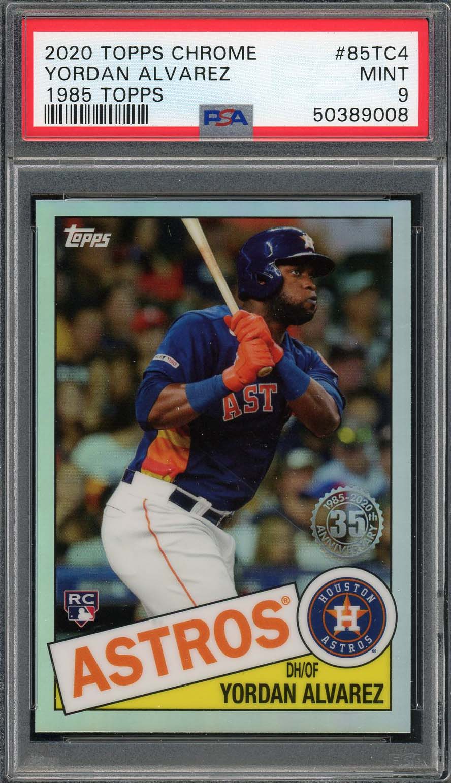 Yordan Alvarez 2020 Topps Chrome 1985 Baseball Rookie Card #85TC4 Graded PSA 9 MINT