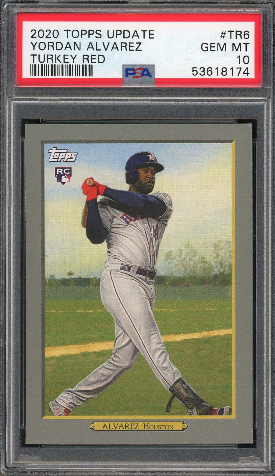 Yordan Alvarez 2020 Topps Update Turkey Red Baseball Rookie Card #TR6 PSA 10 Yordan Alvarez 2020 Topps Update Turkey Red Baseball Rookie Card #TR6 PSA 10