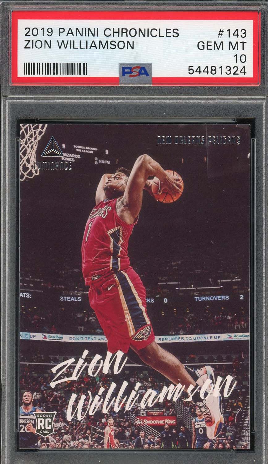 Zion Williamson 2019 Panini Chronicles Basketball Rookie Card #143 Graded PSA 10 Zion Williamson 2019 Panini Chronicles Basketball Rookie Card #143 Graded PSA 10