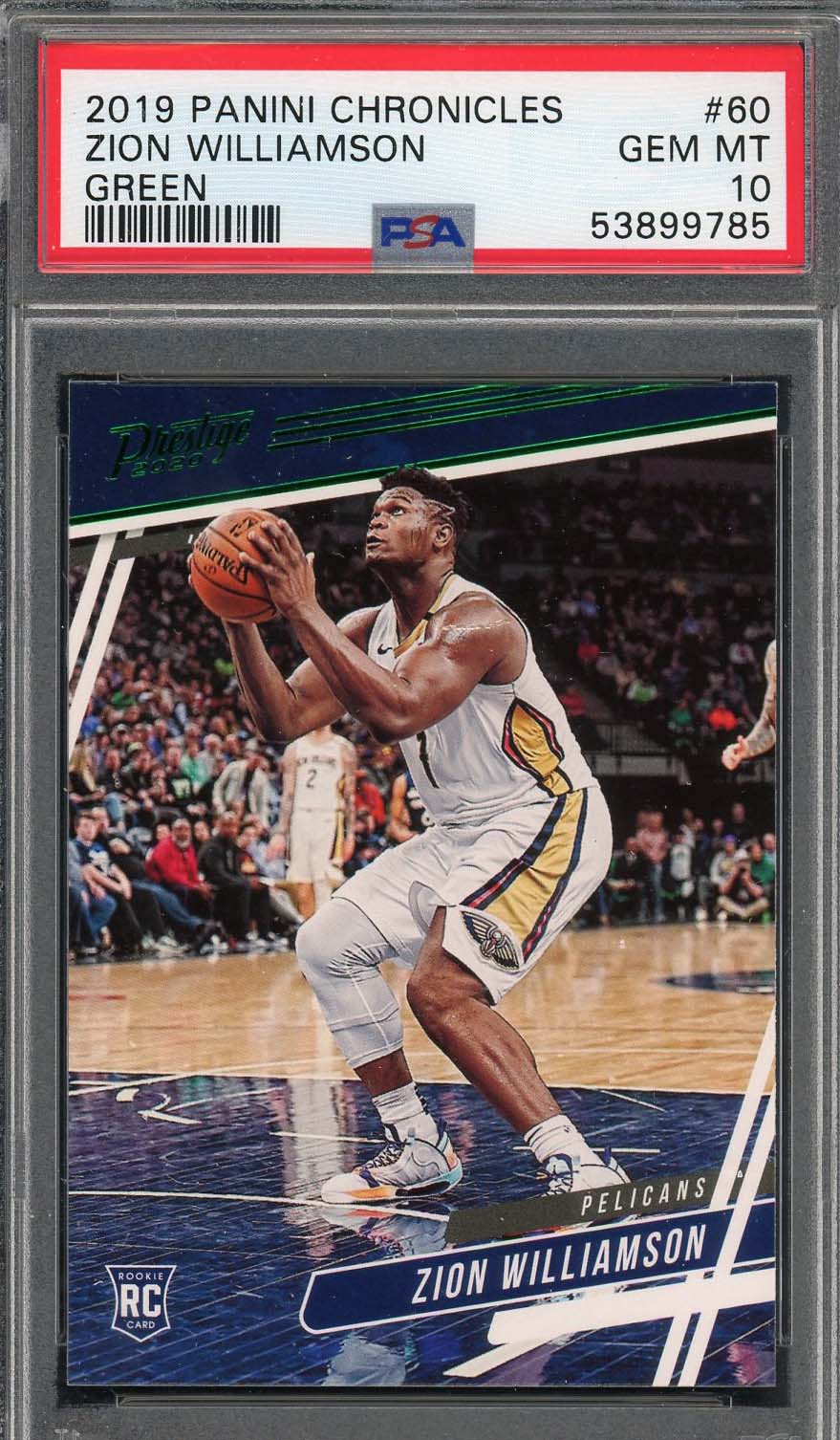 Zion Williamson 2019 Panini Chronicles Green Rookie Card #60 Graded PSA 10 Zion Williamson 2019 Panini Chronicles Green Rookie Card #60 Graded PSA 10