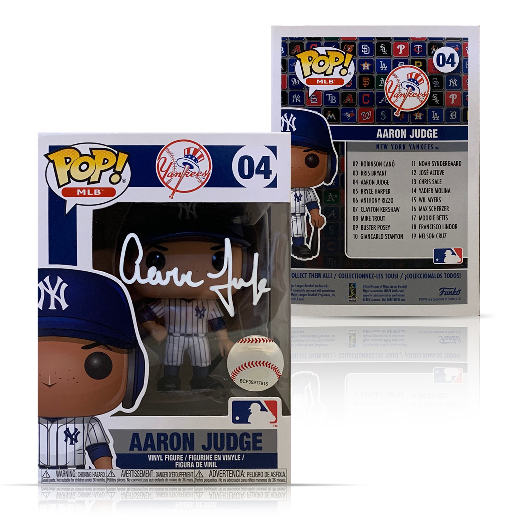 Aaron Judge Autographed MLB Signed Baseball Funko Pop 04 Fanatics Authentic COA Aaron Judge Autographed MLB Signed Baseball Funko Pop 04 Fanatics Authentic COA