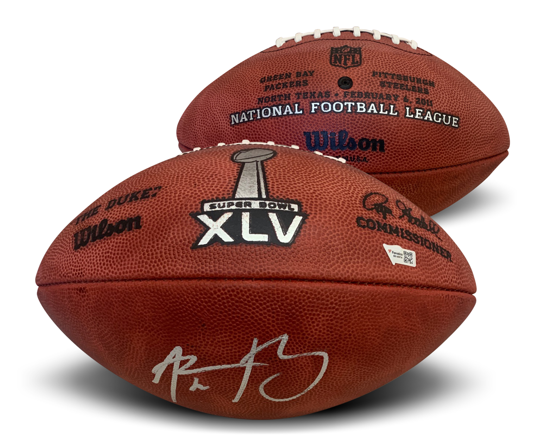 Aaron Rodgers Autographed Super Bowl XLV 45 Signed Full Size Football Fanatics Authentic COA - Get the Official Game Style Ball!