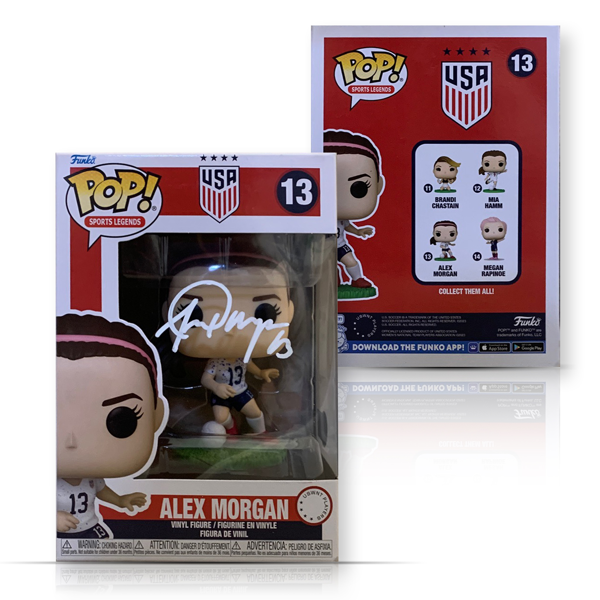 Alex Morgan Autographed USA Womens World Cup Signed Soccer Funko Pop #13 Beckett COA White