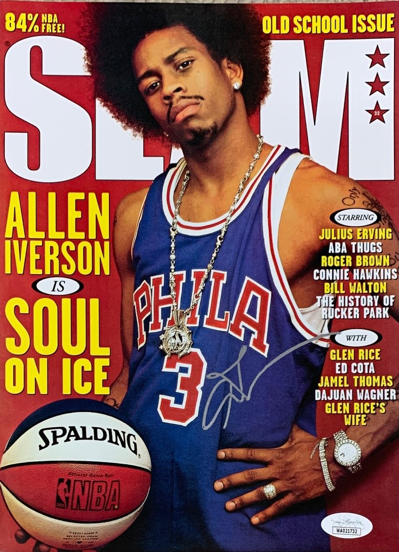 Allen Iverson Autographed SLAM Signed Basketball Magazine JSA COA