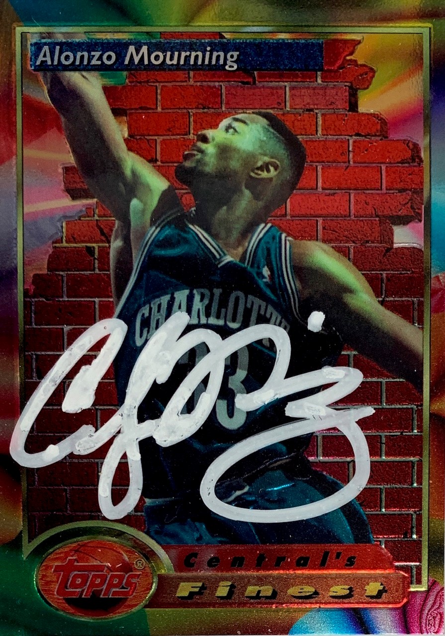Alonzo Mourning 1993 Topps Finest Basketball Signed Card #104 Auto JSA COA Alonzo Mourning 1993 Topps Finest Basketball Signed Card #104 Auto JSA COA