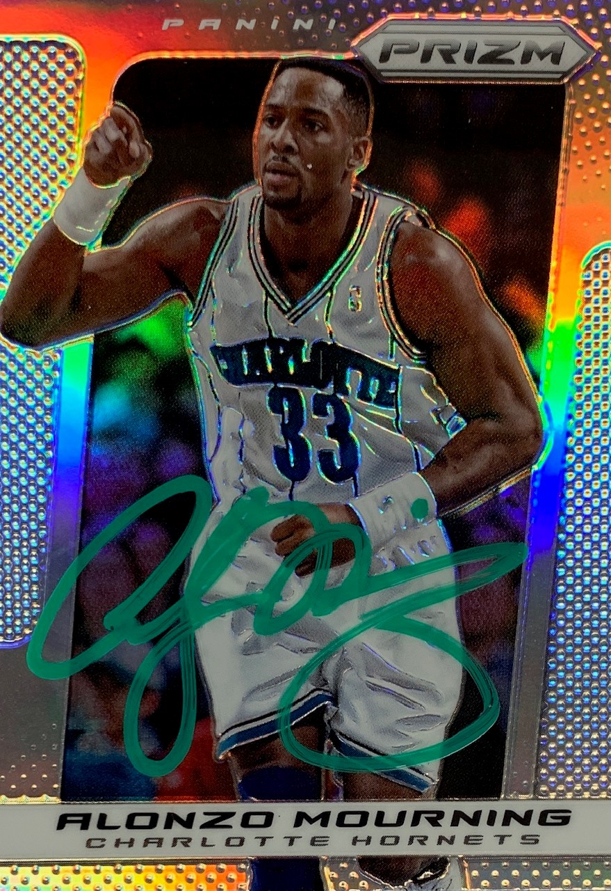 Alonzo Mourning 2013 Panini Silver Prizm Basketball Signed Card #244 Auto JSA COA Alonzo Mourning 2013 Panini Silver Prizm Basketball Signed Card #244 Auto JSA COA