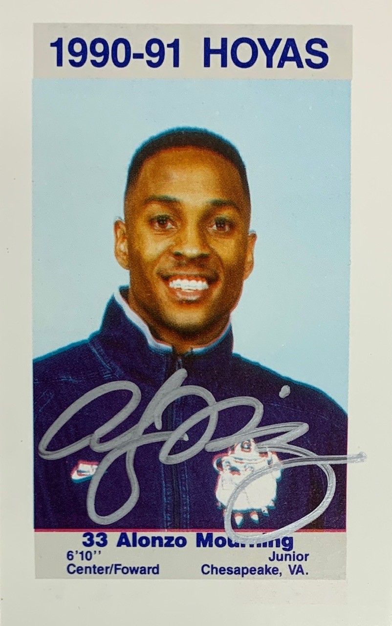 Alonzo Mourning 1990 Georgetown Kids & Cops Signed Rookie Card Auto JSA COA Alonzo Mourning 1990 Georgetown Kids & Cops Signed Rookie Card Auto JSA COA