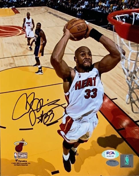 Alonzo Mourning Autographed Miami Signed Basketball 8x10 Photo PSA DNA COA