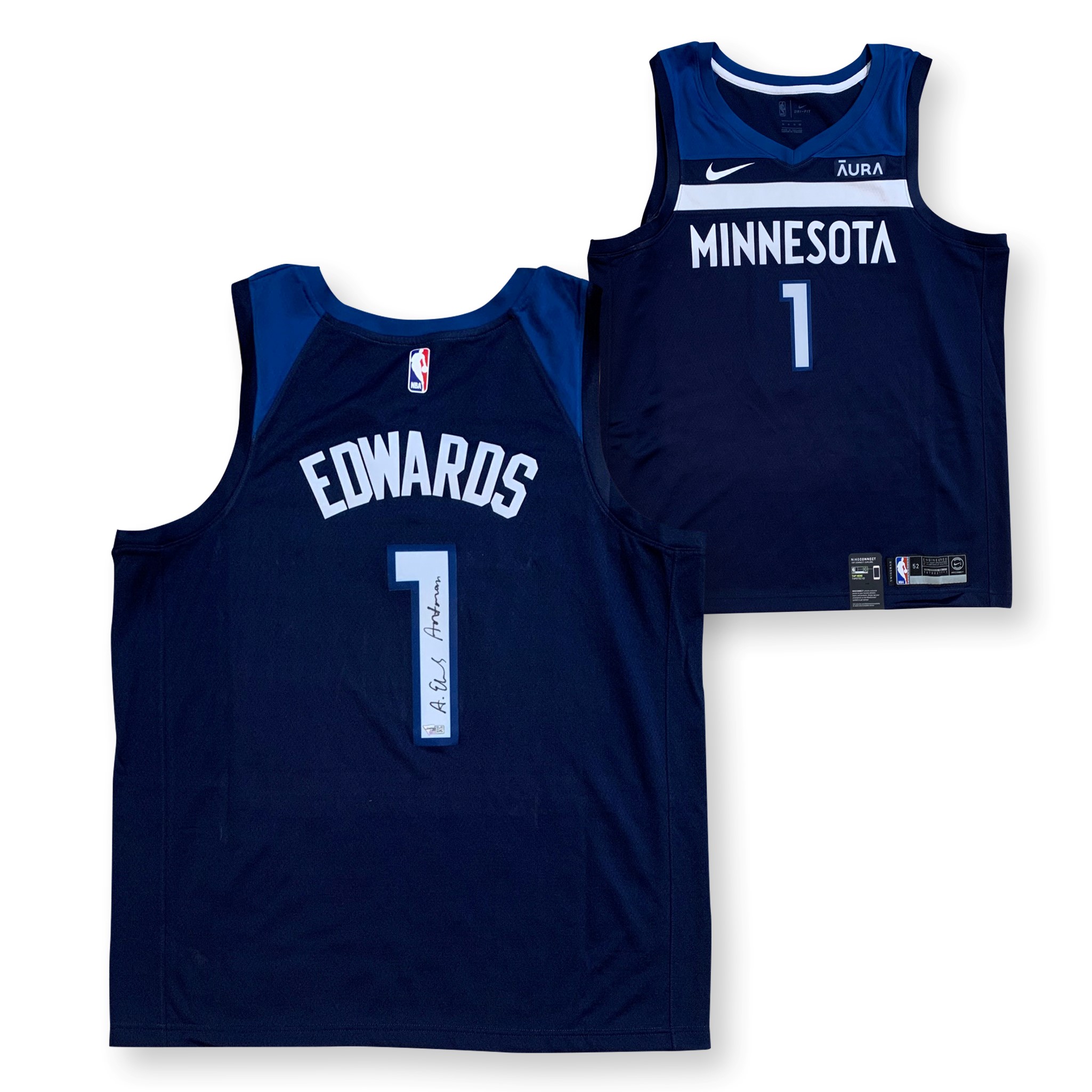 Anthony Edwards Autographed Minnesota Timberwolves Signed Nike Swingman Basketball Jersey ANT MAN Fanatics Authentic COA