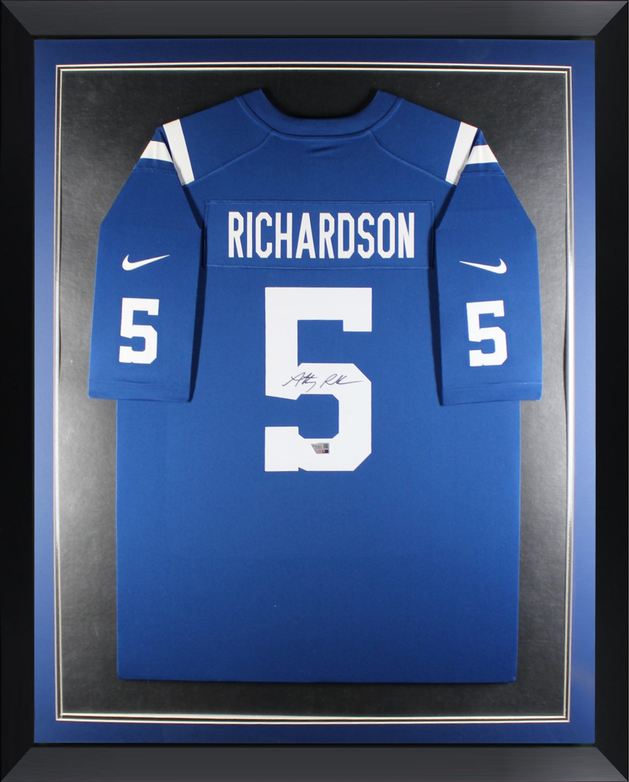 Anthony Richardson Autographed Indianapolis Colts Signed Nike Game Football Framed Jersey Fanatics Authentic COA