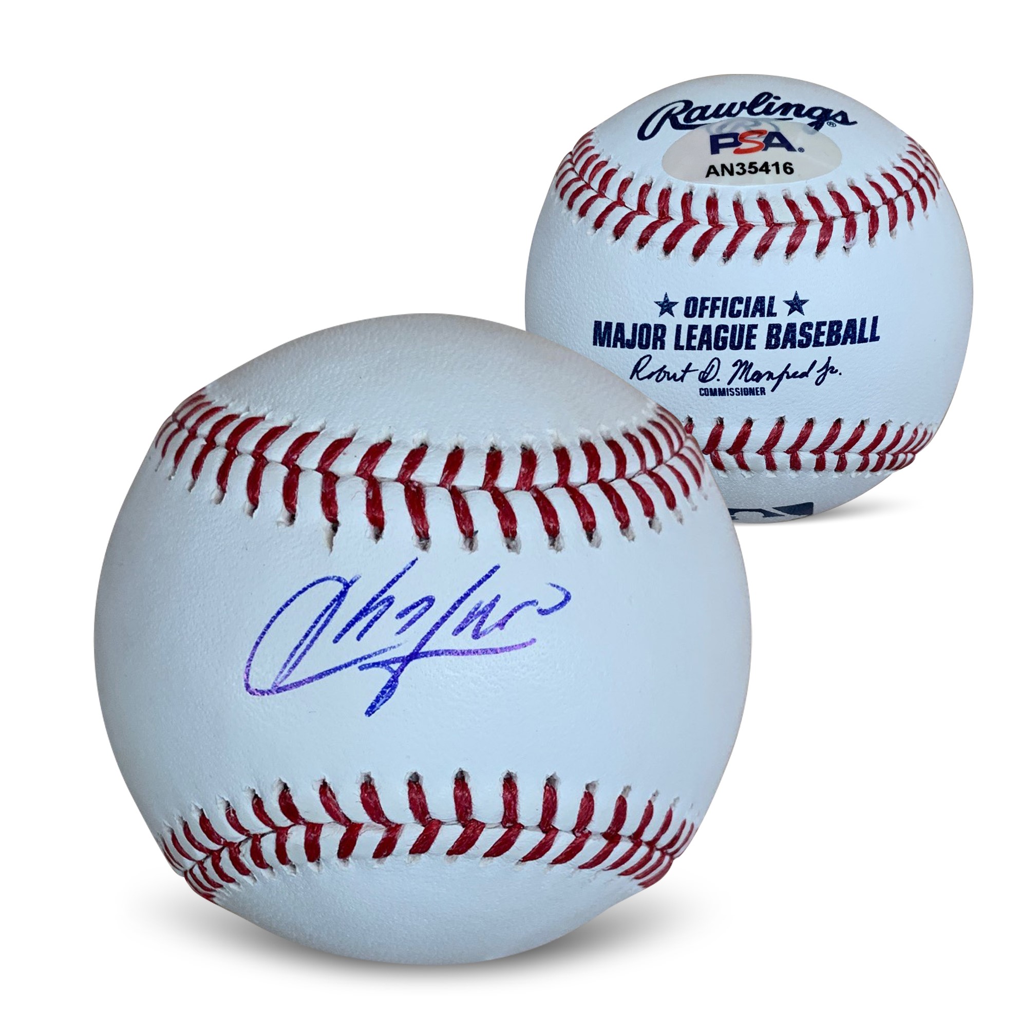 Aroldis Chapman Autographed MLB Signed Baseball PSA DNA COA With UV Display Case