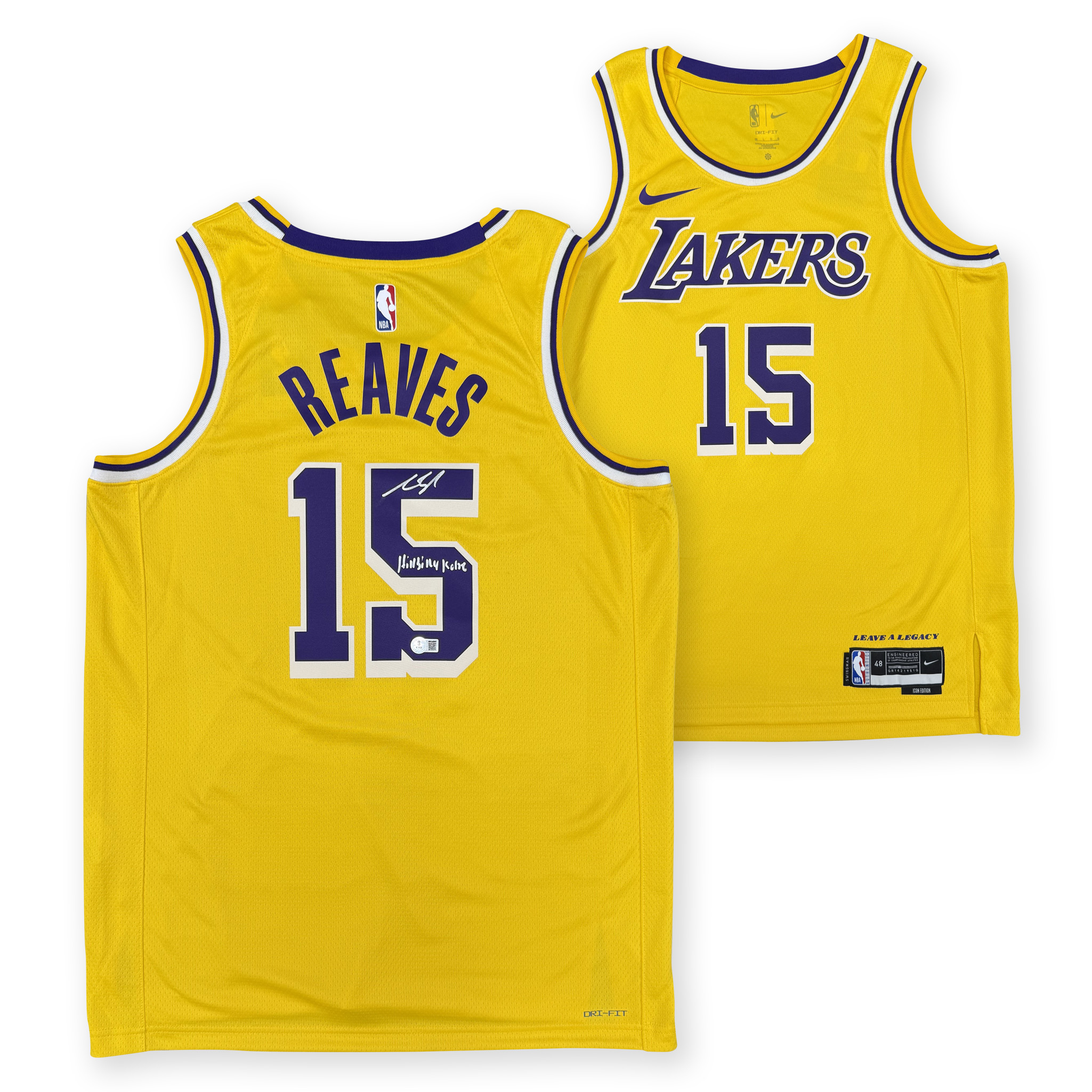 Austin Reaves Autographed Los Angeles Lakers Signed Nike Swingman Gold Basketball Jersey HILLBILLY KOBE Beckett Authenticated COA