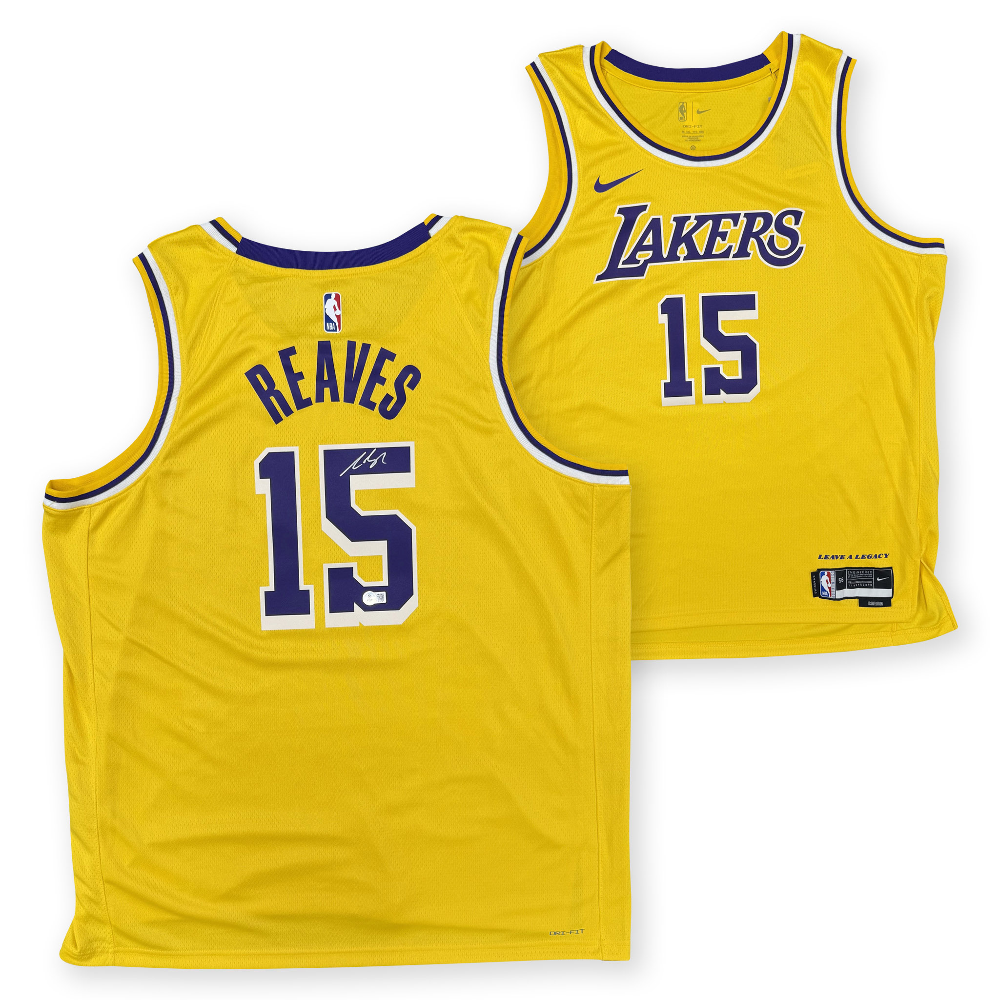 Austin Reaves Autographed Los Angeles Lakers Signed Nike Swingman Gold Basketball Jersey Beckett Authenticated COA