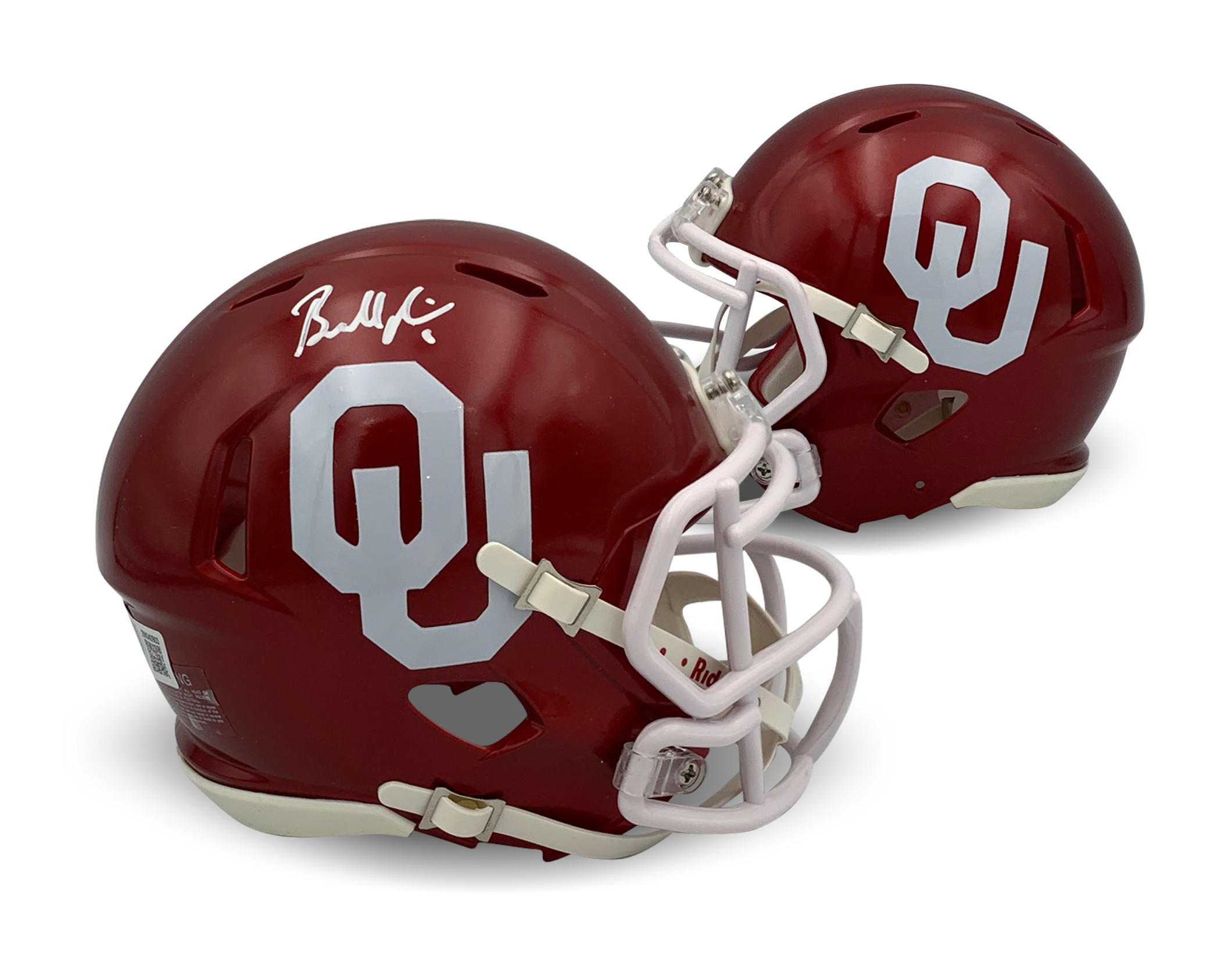 Baker Mayfield Autographed Oklahoma Sooners Signed Football Mini Helmet Beckett COA