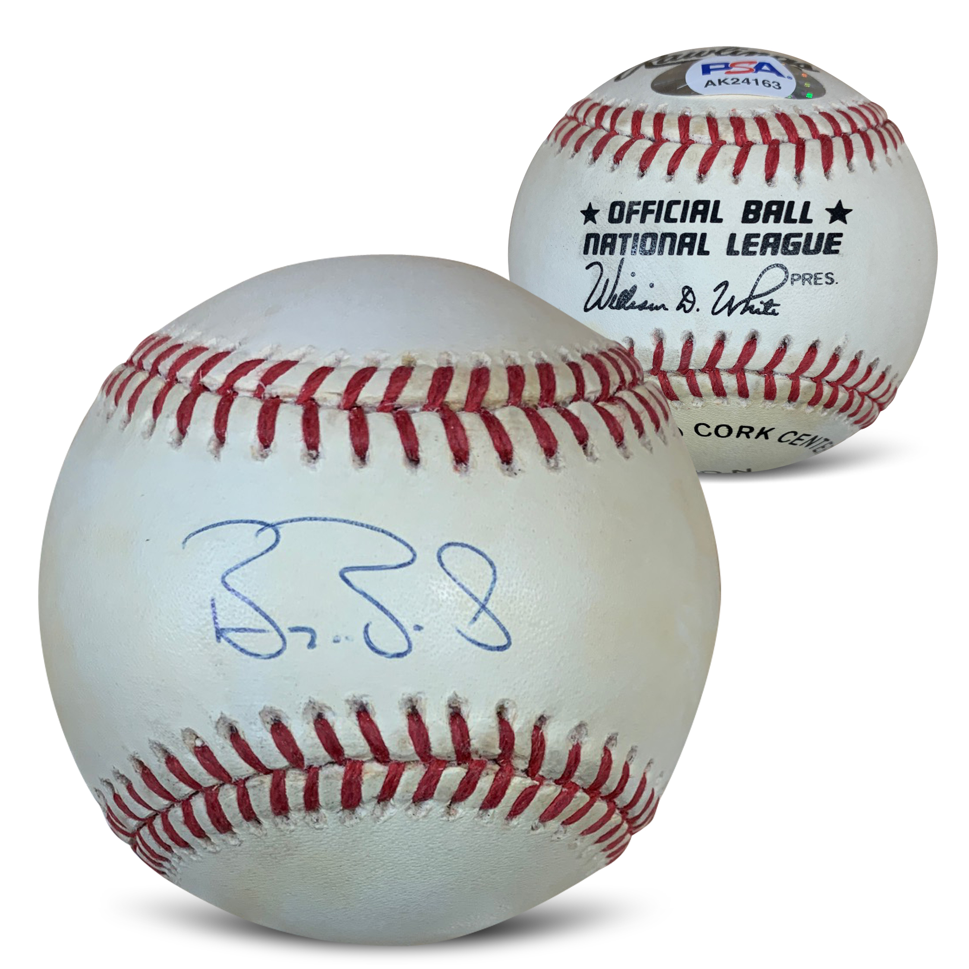 Barry Bonds Autographed National League Signed MLB Baseball PSA DNA COA With Display Case