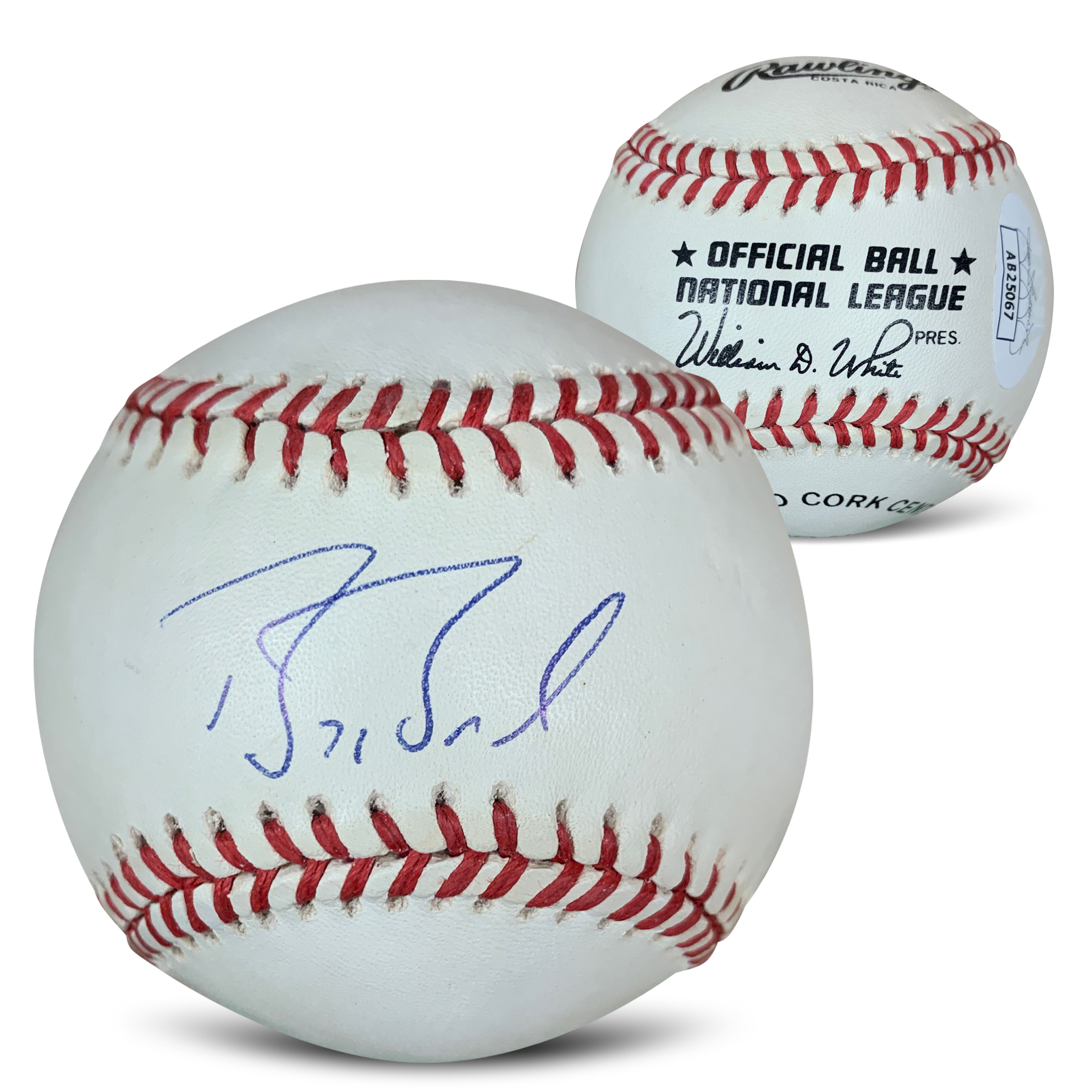 Barry Bonds Autographed National League Signed MLB Baseball JSA COA With Display Case Great Looking Ball!