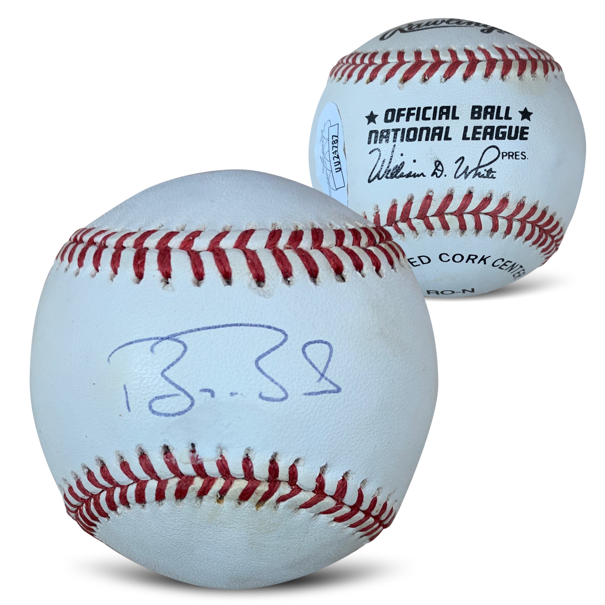 Barry Bonds Autographed National League Signed MLB Baseball JSA COA With Display Case