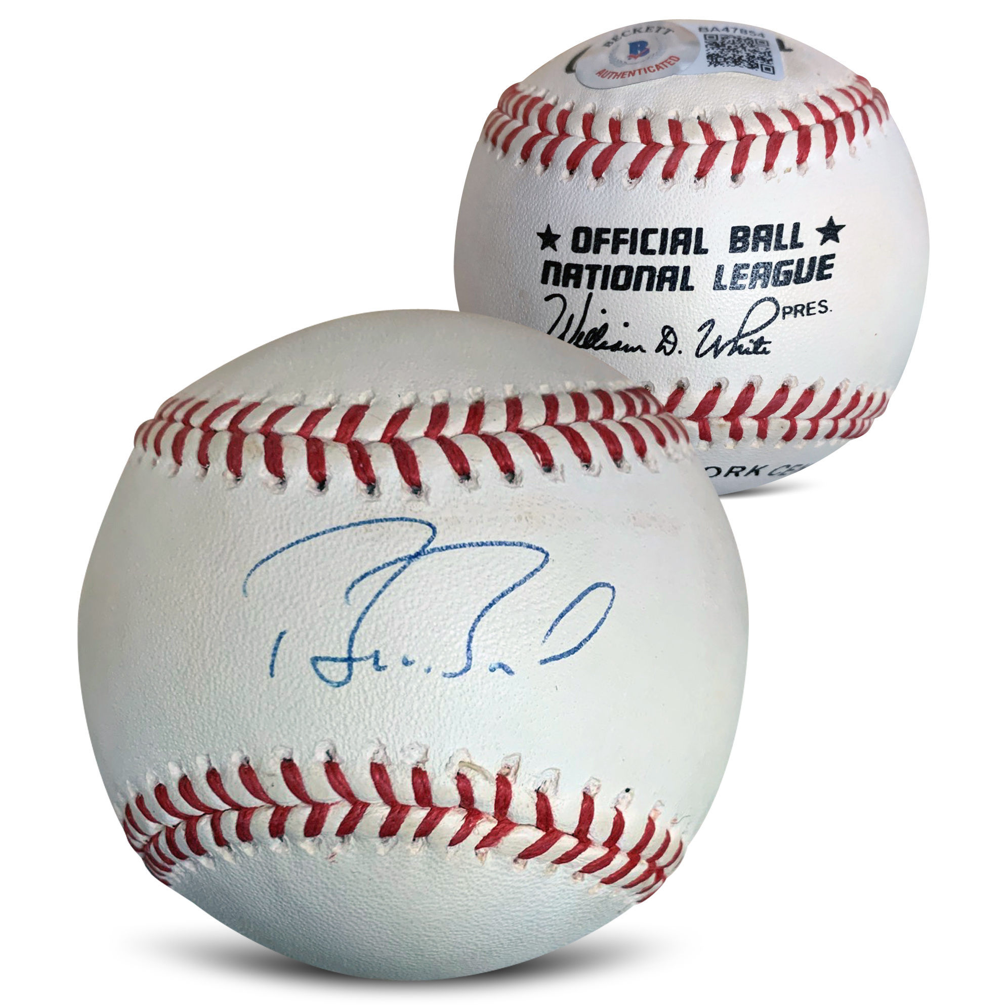 Barry Bonds Autographed National League Signed MLB Baseball Beckett COA With Display Case