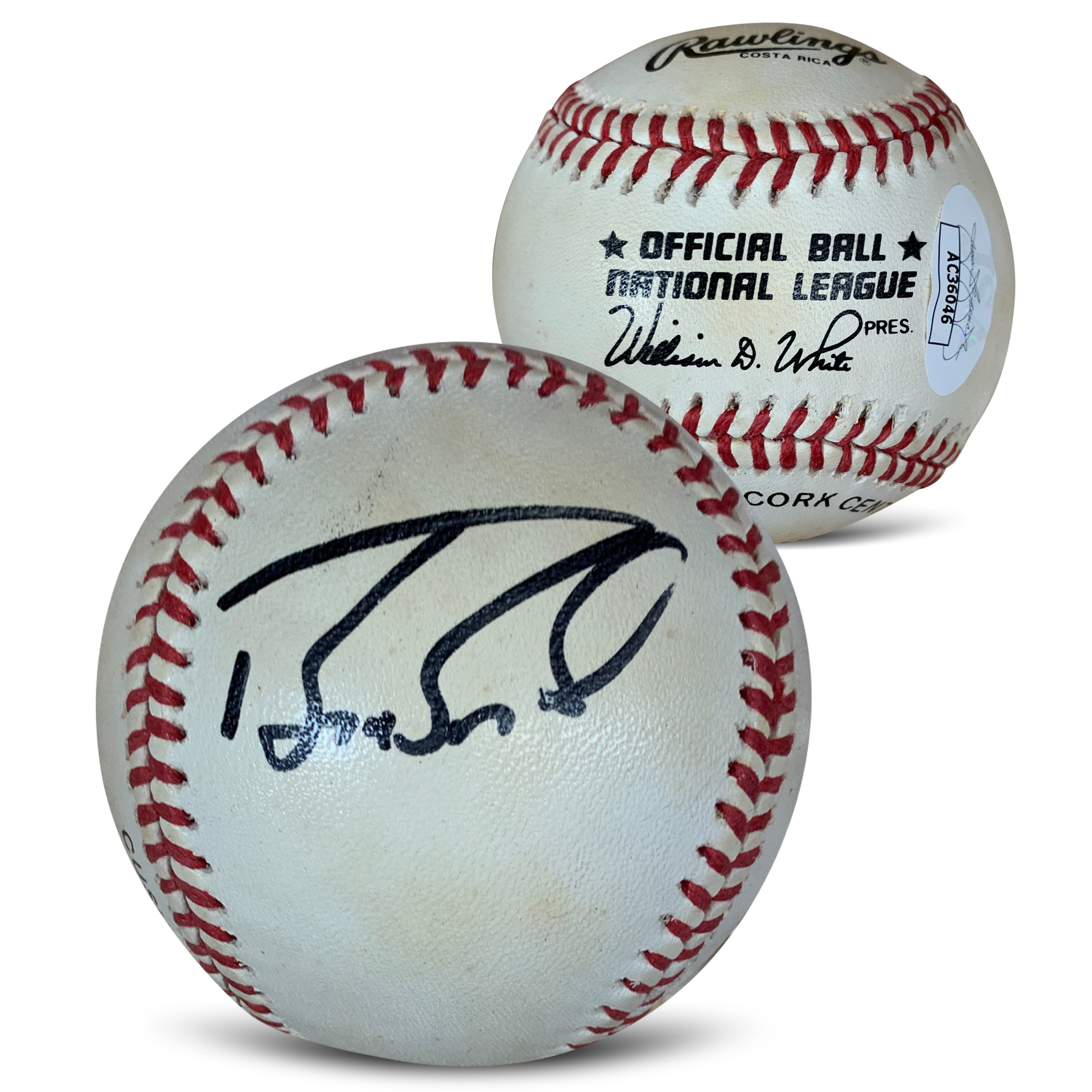 Barry Bonds Autographed National League Signed MLB Baseball JSA COA With Display Case AC36046
