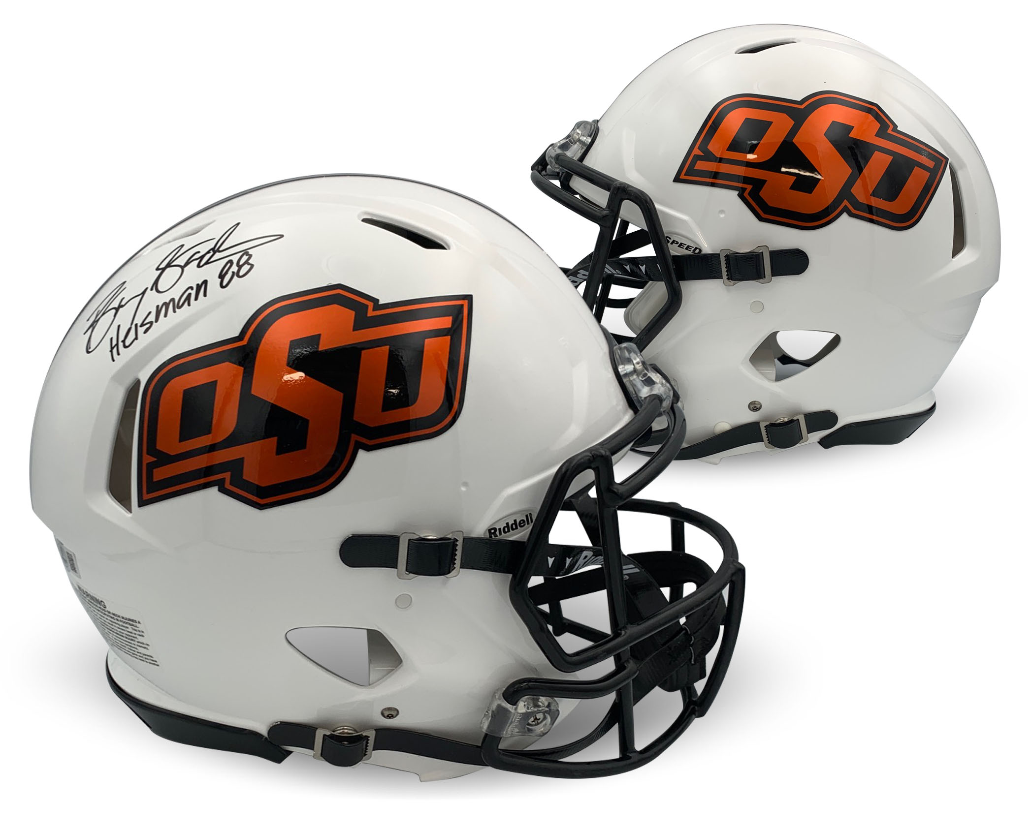 Barry Sanders Autographed Oklahoma State Cowboys Signed Full Size Authentic Football Helmet Heisman 88 Beckett COA