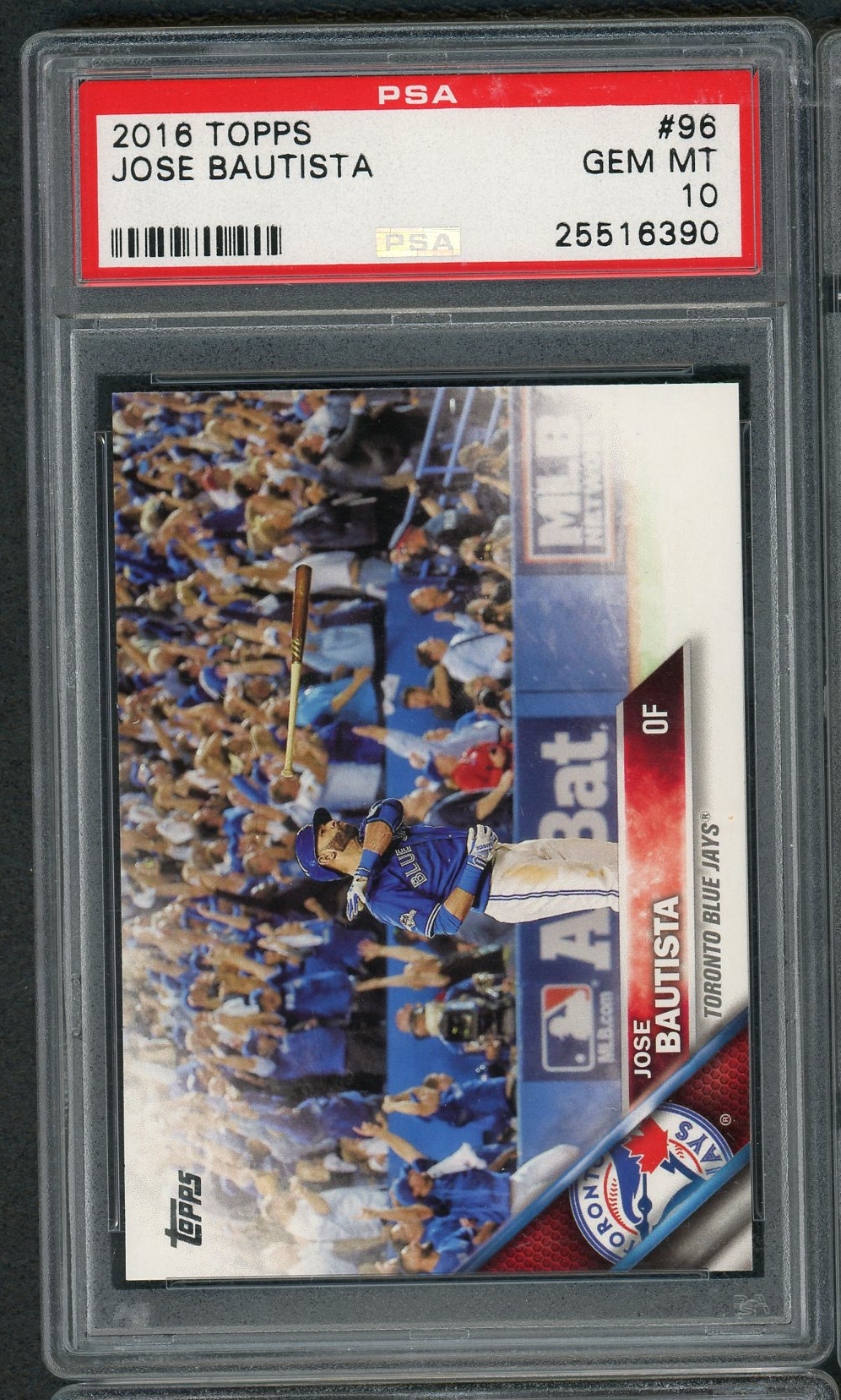 Jose Bautista MLB 2016 Topps Bat Flip Baseball Card #96 Graded PSA 10 GEM MINT