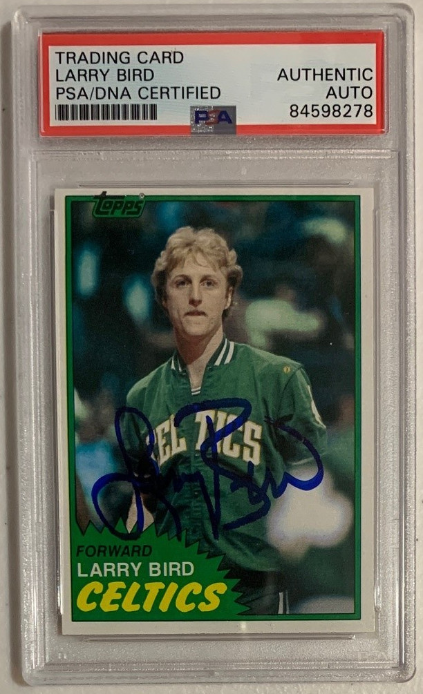 Larry Bird Autographed 1981 Topps Signed Basketball Card #4 PSA DNA - 1st Solo Card! Larry Bird Autographed 1981 Topps Signed Basketball Card #4 PSA DNA - 1st Solo Card!