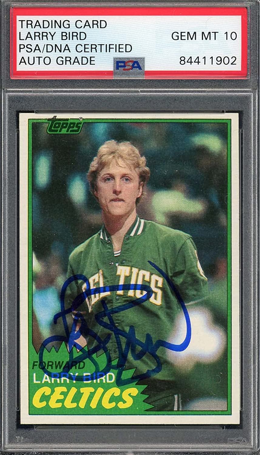 Larry Bird Autographed 1981 Topps Signed Basketball Card #4 Auto Graded PSA DNA 10 Larry Bird Autographed 1981 Topps Signed Basketball Card #4 Auto Graded PSA DNA 10
