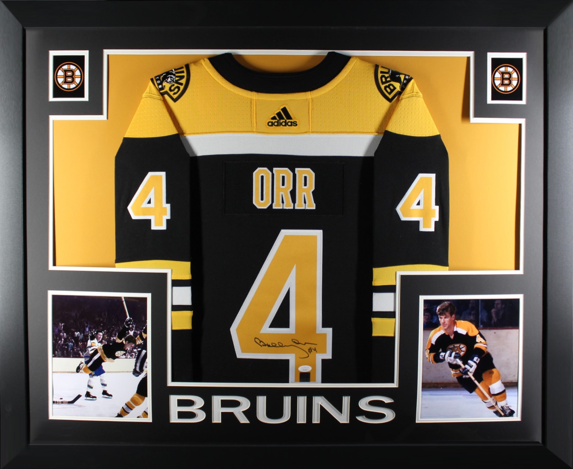 Bobby Orr Autographed Boston Bruins Signed Adidas Hockey Framed Jersey JSA COA