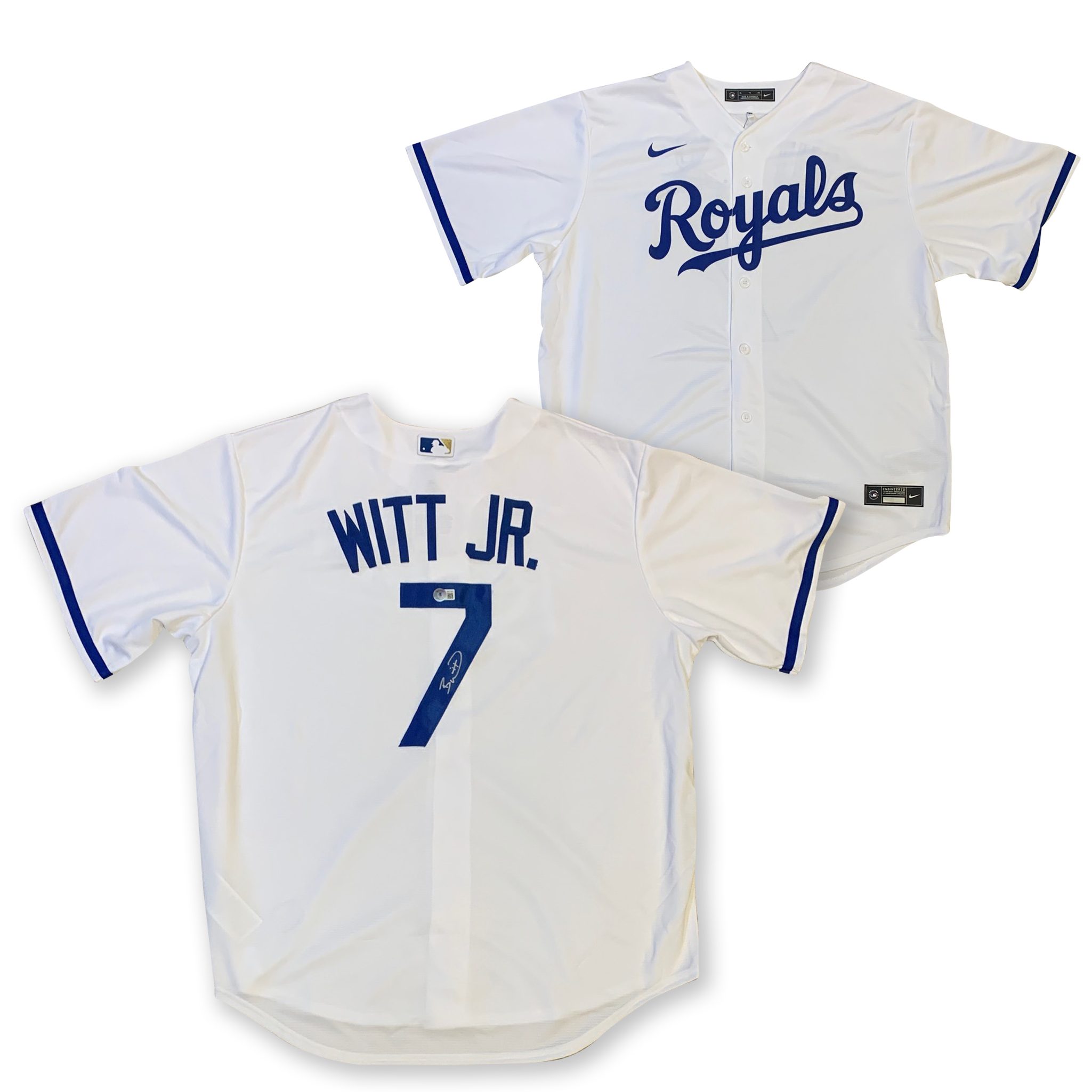 Bobby Witt Jr Autographed Kansas City Royals Signed Nike Replica Baseball Jersey Beckett COA