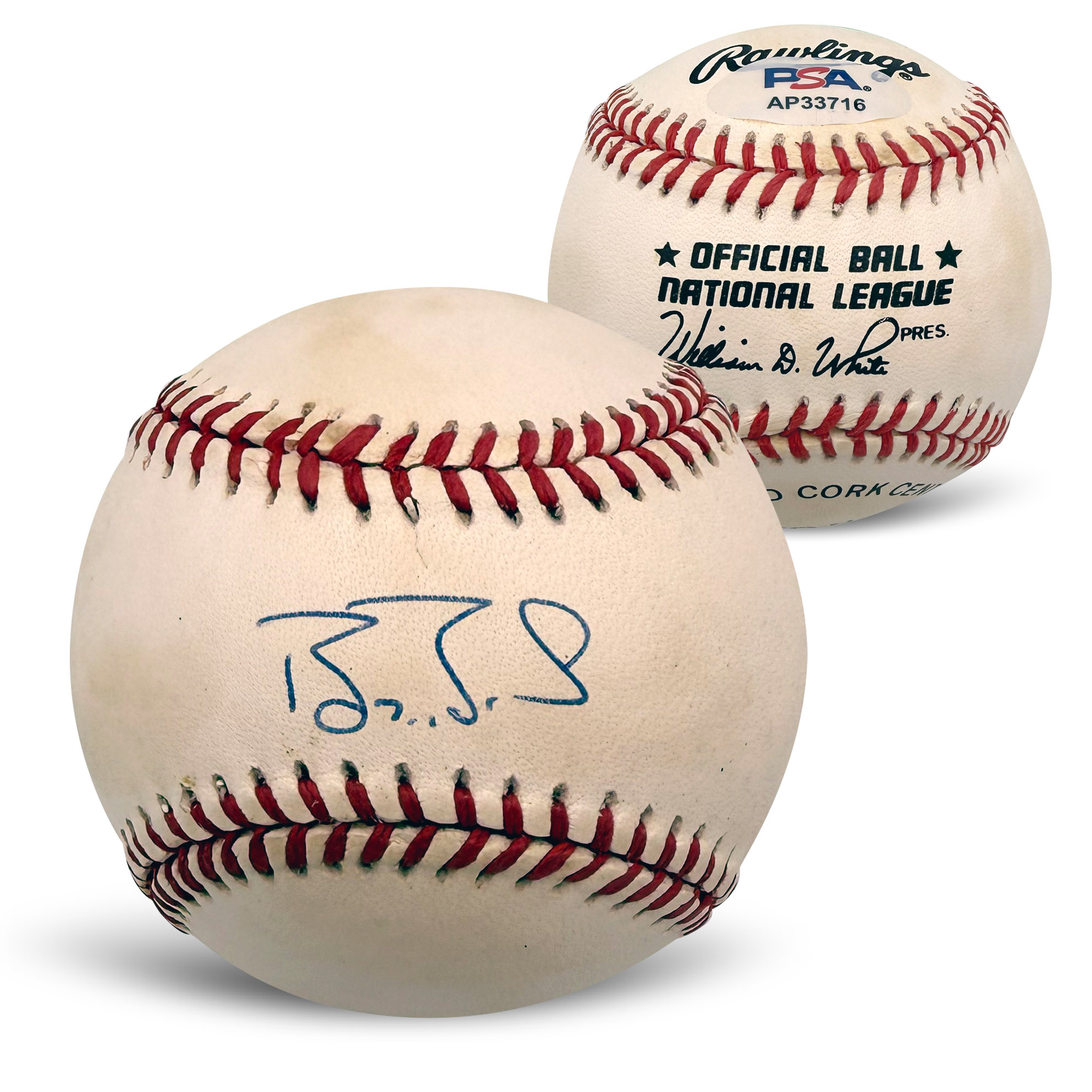 Barry Bonds San Francisco Giants Autographed National League Signed MLB Baseball PSA With UV Display Case AP33716