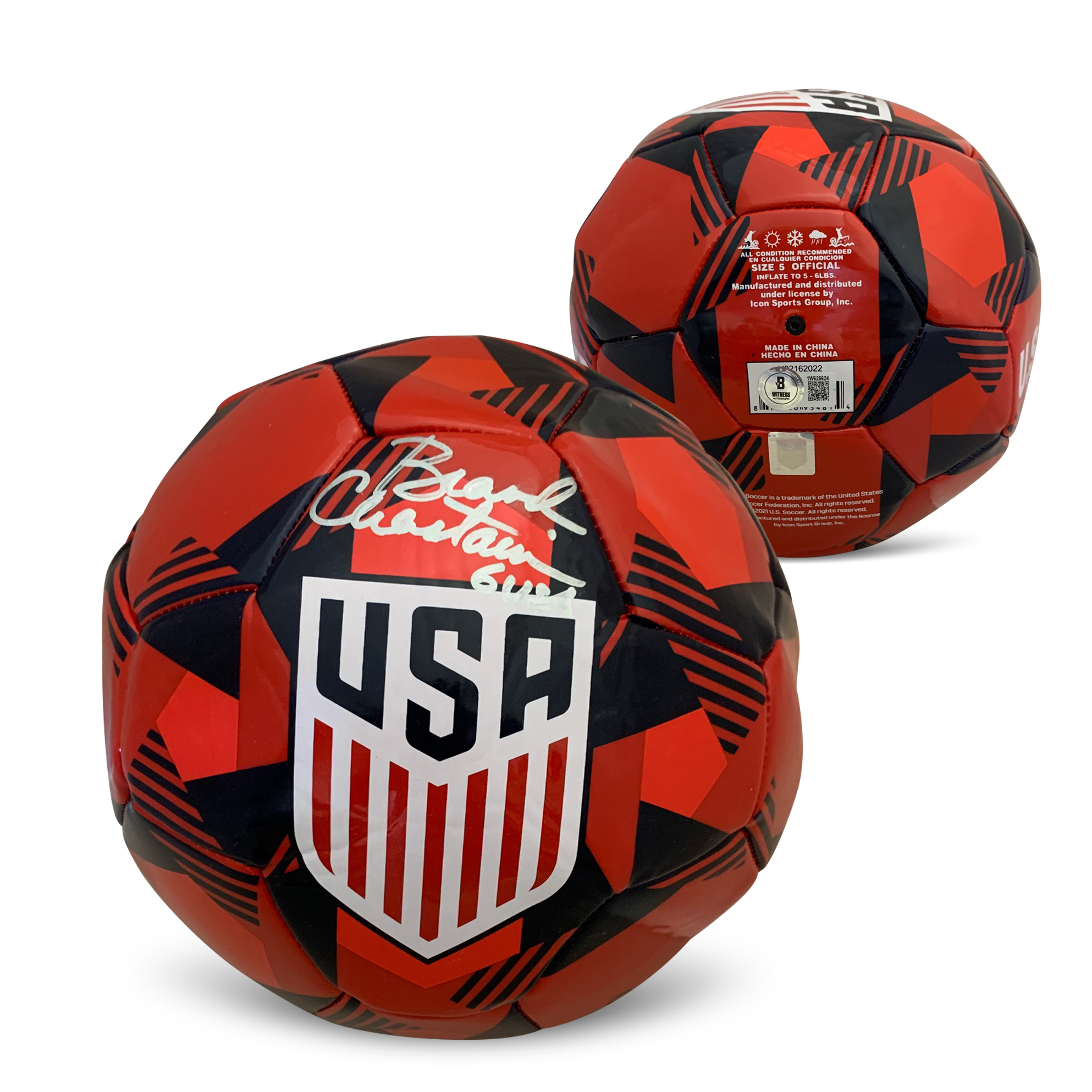 Brandi Chastain Autographed USA Womens Signed Soccer Ball Beckett COA