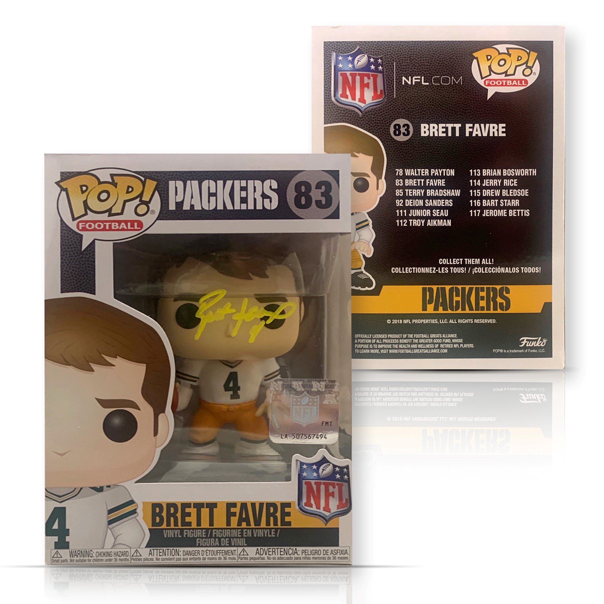 Brett Favre Autographed Green Bay Packers Signed Football Funko Pop 83 JSA COA Brett Favre Autographed Green Bay Packers Signed Football Funko Pop 83 JSA COA