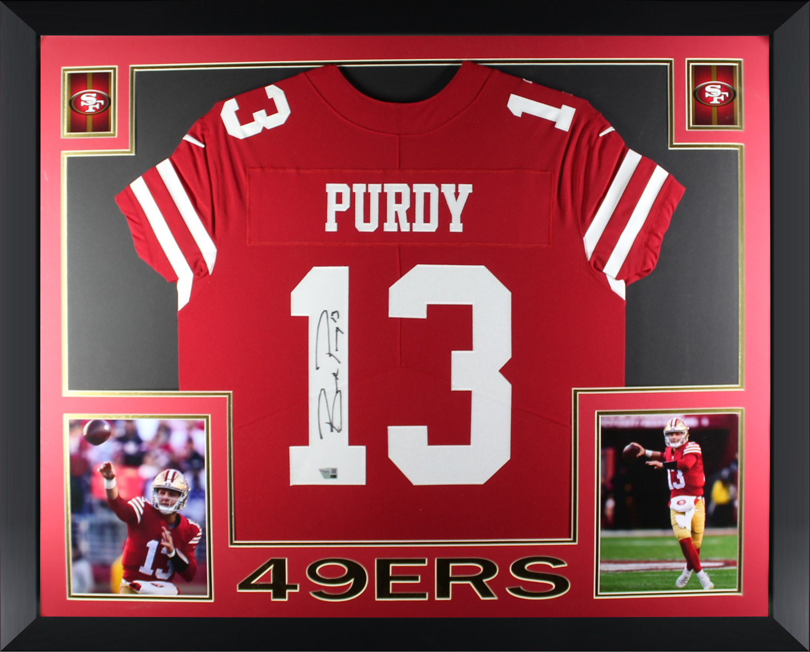 Brock Purdy Autographed San Francisco 49ers Signed Nike Elite Football Framed Jersey Fanatics Authentic COA