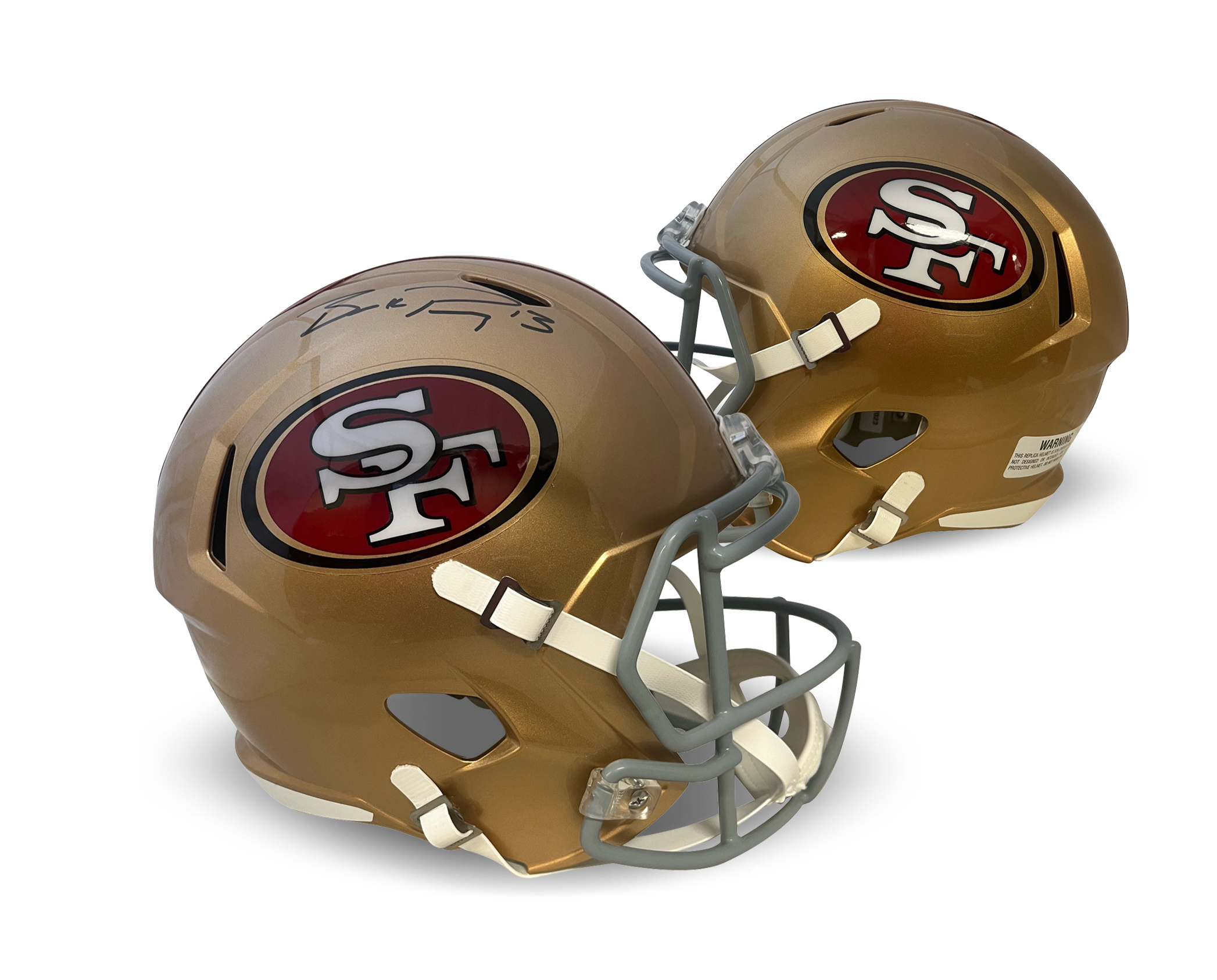 Brock Purdy Autographed San Francisco 49ers Signed Football Full Size Replica Helmet Fanatics Authentic COA