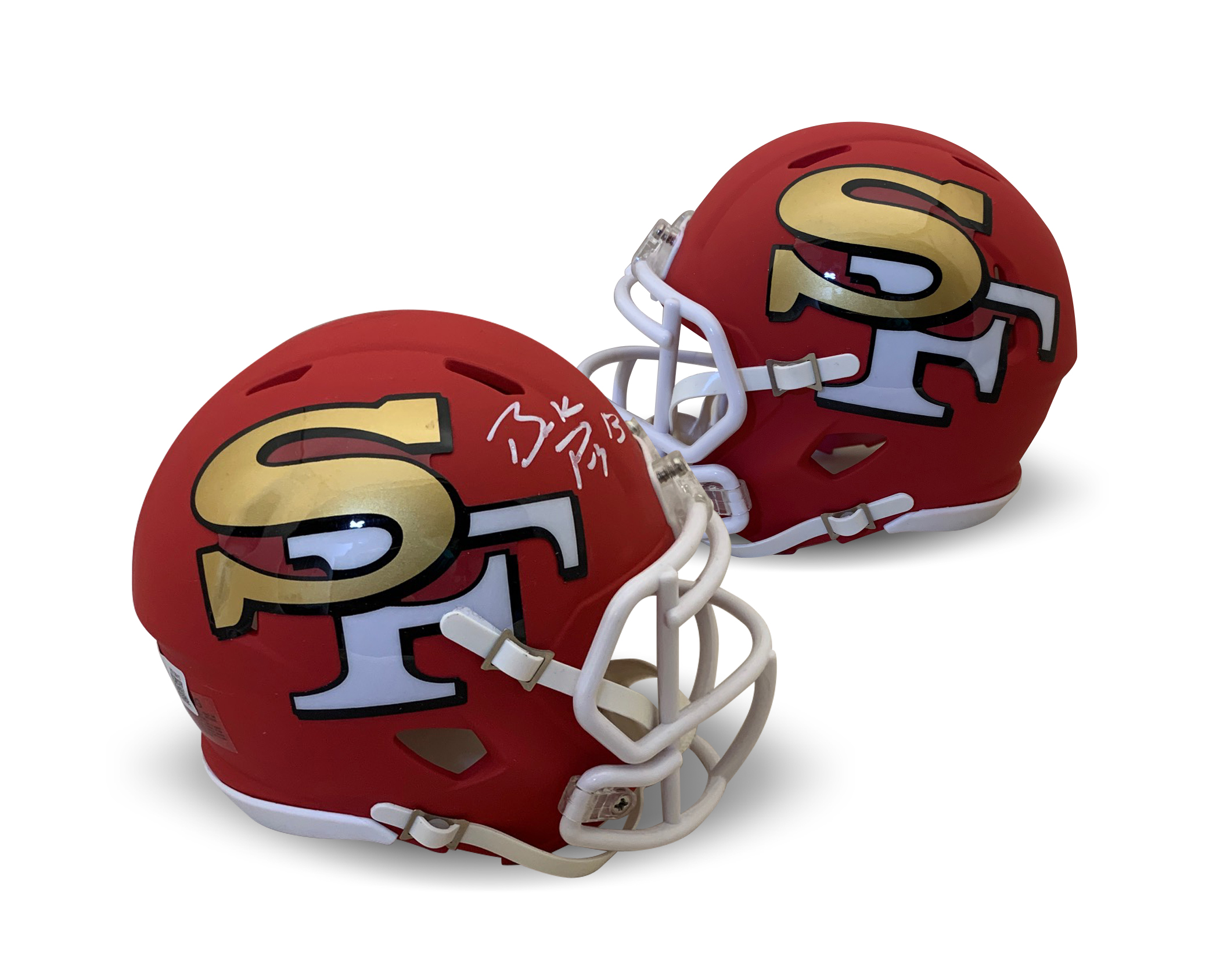 Brock Purdy Autographed San Francisco 49ers Signed AMP Speed Football Mini Helmet Beckett COA