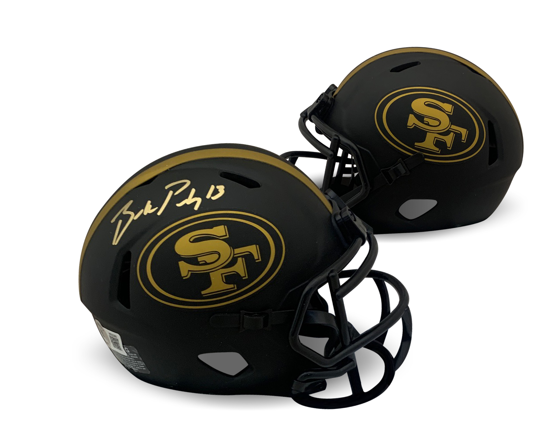 Brock Purdy Autographed San Francisco 49ers Signed Eclipse Speed Football Mini Helmet Beckett COA