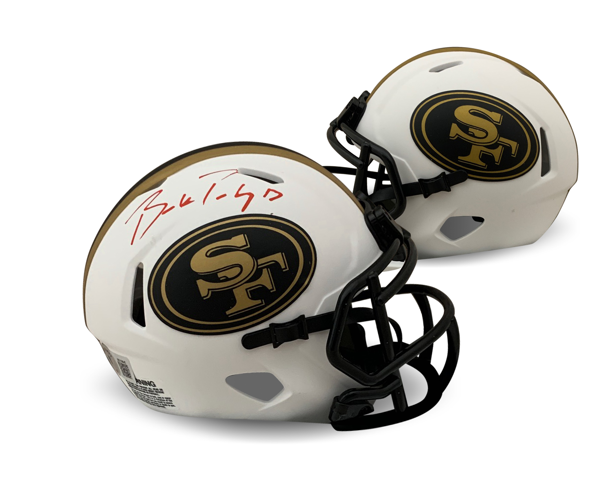 Brock Purdy Autographed San Francisco 49ers Signed Lunar Speed Football Mini Helmet Beckett COA Red Signature