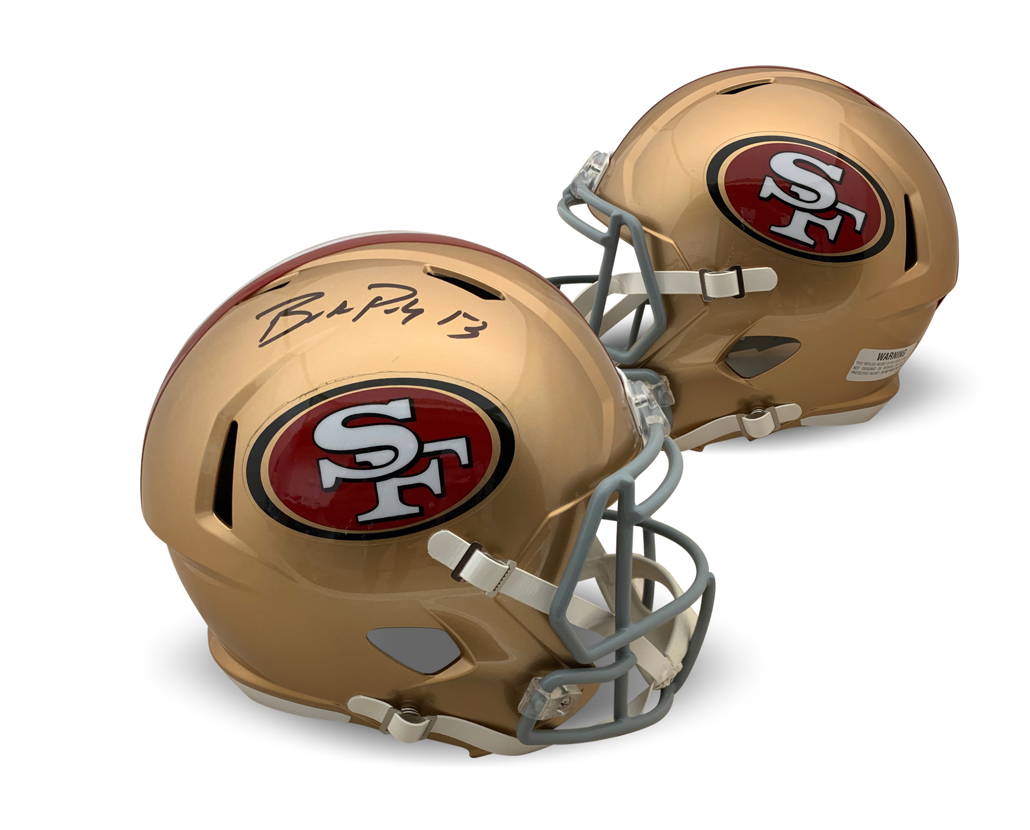 Brock Purdy Autographed San Francisco 49ers Signed Speed Football Full Size Replica Helmet Beckett Authentication Services COA