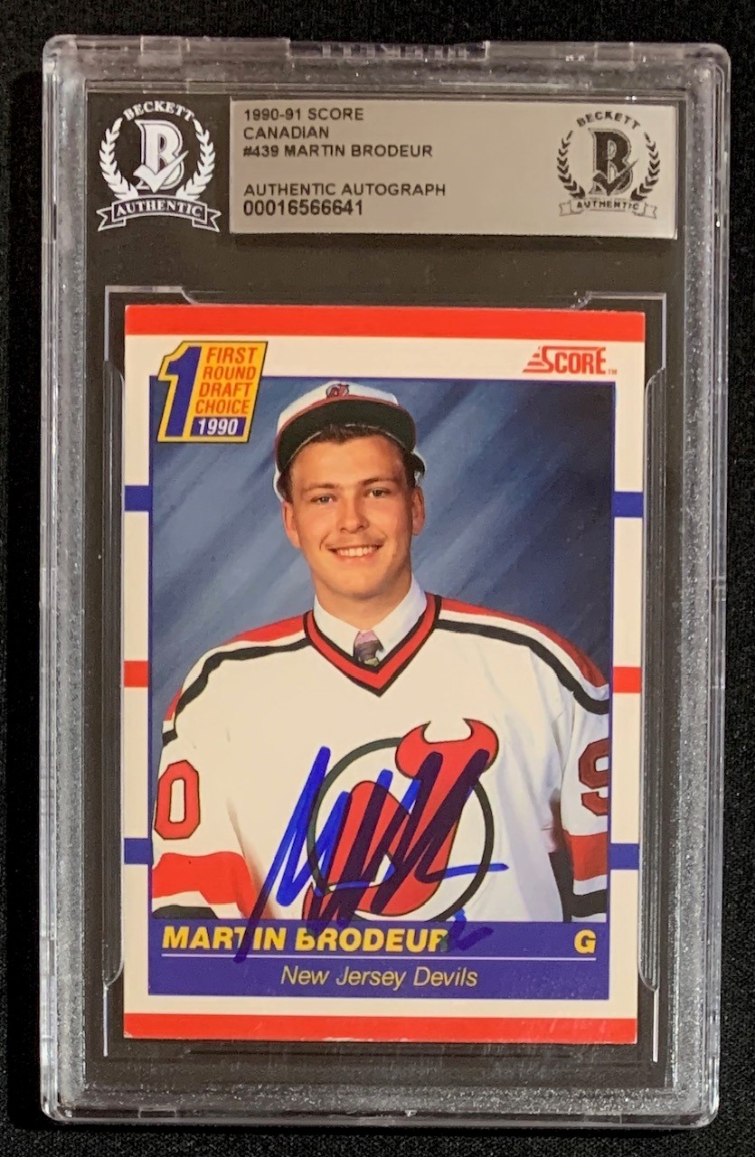 Martin Brodeur 1990 Score Canadian Signed Hockey Rookie Card #439 Auto Beckett