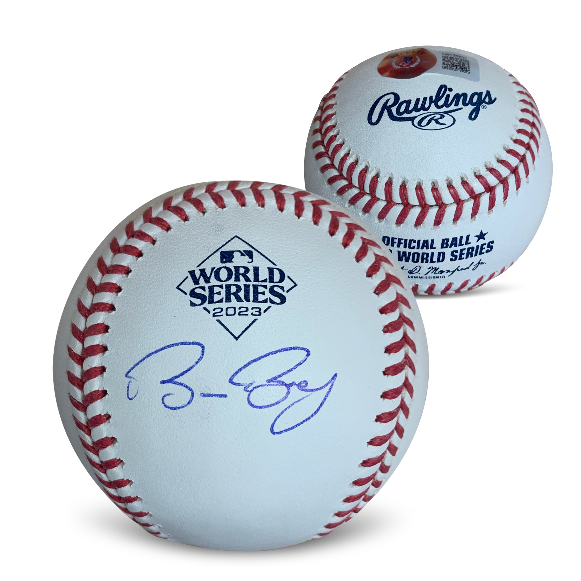 Bruce Bochy Autographed 2023 World Series Signed Baseball Beckett COA With UV Display Case